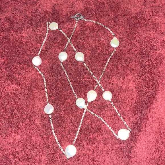 Jewelry - Mabé Pearl and Silver Chain Long Necklace